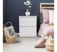 IDMarket – Tables de chevet TOMI – 2 tiroirs – Bois blanc – Lot de 2