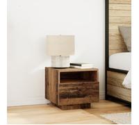 Table de chevet avec lumières LED 2 pcs Bois ancien 40x39x37 cm