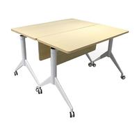 Lot de 2 tables de conférence pliantes - Tables rectangulaires modernes avec roulettes silencieuses et plateau rabattable, idéales pour les formations et séminaires mobiles dans les salles d
