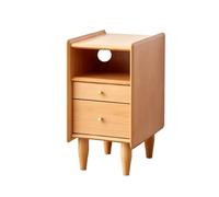 Lot de 2 tables de nuit avec tiroirs - Tables de chevet en bois pour petits espaces - Tables d'extrémité avec rangement ouvert pour chambre à coucher et salon