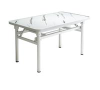 Lot de 2 tables de salle à manger rectangulaires pliantes - Tables de conférence et d'entraînement pliables avec pieds en métal et étagère de rangement - Bureau d'ordinateur compact simple pour petits