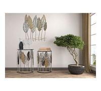 Lot De 2 Tables En Métal Multicolore Feuilles Ø 38x55-33x50 Cm Multicolore