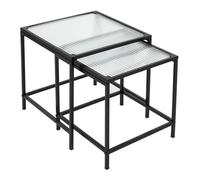 Lot de 2 Tables Gigognes Design "Rosa" 40cm Noir