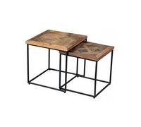 AltoBuy MANEA - Lot de 2 Tables Gigognes en Manguier Massif Recyclé