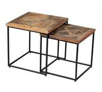 Lot de 2 Tables Gigognes en Manguier Massif Recyclé - MANEA - ALTOBUY Bois G
