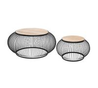 Lot de 2 tables gigognes ""Esther"" manguier et métal - Atmosphera createur d'interieur