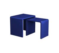 Lot de 2 tables gigognes finition glossy bleu - Nola
