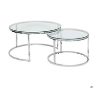 Atmosphera - 2 Tables gigognes kneo Argent 80x80x43,2cm
