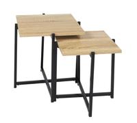 Generique Tables gigognes Loka 40 cm Naturel Lot de 2