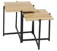 Lot de 2 Tables Gigognes "Loka" 40cm Naturel Beige G