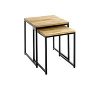 Lot de 2 Tables Gigognes "Pika" 46cm Chêne & Noir