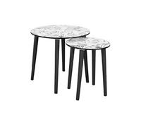 Lot de 2 Tables Gigognes Plateaux Motif Jungle - LEILANIE -