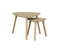 sweeek - Lot de 2 Tables gigognes Style scandinave en MDF décor Bois Coloris Naturel