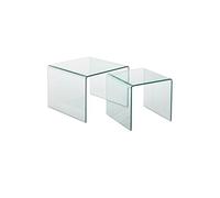 Lot de 2 Tables Gigognes "Veria" 65cm Transparent