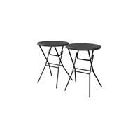 Lot de 2 tables hautes de réception - GALA - Mange debout pliables Ø80cm x 110cm gris foncé