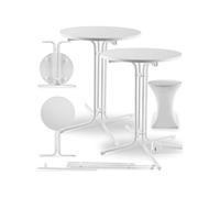 Tables hautes - TECTAKE - Lot de 2 mange-debout EREN pliables avec housse de table ronde 90 x 110 cm - Blanc