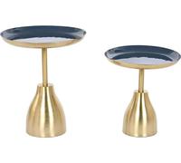 Lot de 2 tables Home ESPRIT Bleu Or 40,5 x 40,5 x 48 cm