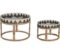 Lot de 2 tables Home ESPRIT rotin 70 X 70 X 52 cm