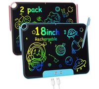 Lot de 2 Tablette d’écriture LCD Rechargeable 18 Pouces, Tablette de Dessin | Portable, Dès le Plus Jeune Âge, avec Verrouillage et Effacement, Jouet Créatif Cadeau pour Garçons Filles 3-8 Ans