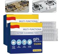 Lot de 2 tablettes de nettoyage multi-fonctions, pour nettoyer les graisses écologiques, nettoyants enzymatiques organiques, comprimés de sel explosif bio-enzymatique