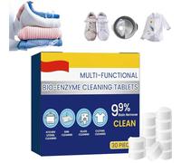 Lot de 2 tablettes de nettoyage multifonctionnelles bio-enzymatiques actives, détachant pour linge, mousse antirouille, poudre de nettoyage tout usage, pour vêtements/tables de cuisson