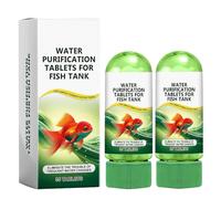 Lot de 2 tablettes de purification de l'eau pour aquarium, puissantes tablettes de purification de l'eau pour aquarium, turbidité claire efficace et amélioration de la qualité de l'eau, éliminent tous