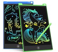 Lot de 2 tablettes d'écriture LCD de 21,6 cm, Tableau à gribouiller coloré pour Enfants, Bloc de Dessin effaçable et réutilisable, Outil d'apprentissage pour garçons et Filles de 3 à 6 Ans (Vert Bleu)