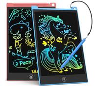 Lot de 2 tablettes d'écriture LCD de 25,4 cm, Tableau à gribouiller coloré pour Enfants, Bloc de Dessin effaçable et réutilisable, Outil d'apprentissage pour garçons et Filles de 3 à 6 An(Bleu + rose)