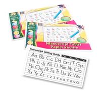 Lot de 2 tablettes d'écriture manuscrites pour enfants - 29 x 17,8 cm - Bloc d'entraînement à l'écriture manuscrite avec guide d'écriture à l'intérieur - 40 feuilles pour pratiquer les lettres et les