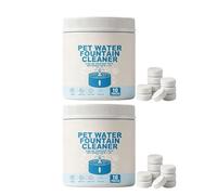Lot de 2 tablettes nettoyantes et détartrantes pour fontaine à eau pour animaux domestiques, 10 tablettes de nettoyage pour fontaine à eau pour chat et chien, tablette effervescente de nettoyage