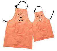 Lot de 2 tabliers en coton réglables pour parents et enfants avec poches, ensemble assorti pour maman et moi, pâtisserie, peinture, Orange, adult kid