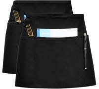 Lot de 2 tabliers serveur noirs avec 3 poches Vendos85