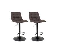 MAGNUS - Lot de 2 Tabourets Acier et Tissu Gris - Altobuy Gris