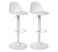 Lot de 2 tabourets bar déco style scandinave ""Aiko"" Atmosphera - Blanc