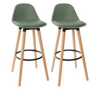 Lot de 2 tabourets bar déco style scandinave "Maxon" Atmosphera (2, Kaki)
