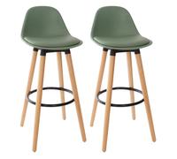 Lot de 2 tabourets bar déco style scandinave ""Maxon"" Atmosphera - Kaki