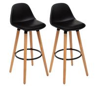 Lot de 2 tabourets bar déco style scandinave ""Maxon"" Atmosphera - Noir