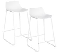 Lot de 2 tabourets bar Design ""Otac"" Atmosphera - Blanc