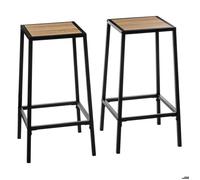 Lot de 2 tabourets bar effet chêne naturel ""Aliaj"" - 5 five simply smart