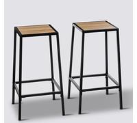 5five - Lot de 2 tabourets Bar Effet chêne Naturel aliaj