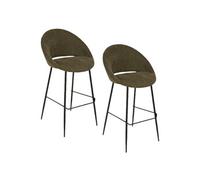 Atmosphera - Lot de 2 tabourets de bar AMAGO - Vert cèdre
