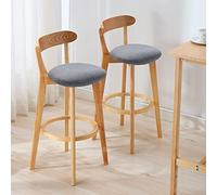 Lot de 2 tabourets de bar avec housses de siège amovibles en bois massif pour comptoir de cuisine et petit déjeuner, repose-pieds confortables, meubles de bar élégants pour décoration d'intérieur