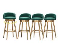 Lot de 2 tabourets de bar avec pivot à 360°, revêtement en velours, repose-pieds doré, chaises bleues élégantes pour maison, bar, cuisine, décoration de salle à manger