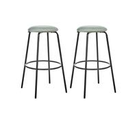 Lot de 2 Tabourets de Bar avec Repose-Pieds Chaise d'Ilot de Cuisine en Vel