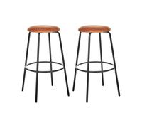 Lot de 2 Tabourets de Bar avec Repose-Pieds Chaise d'Ilot de Cuisine en Velours