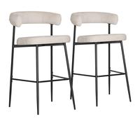 Lot de 2 tabourets de bar beiges théa