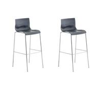 Lot de 2 Tabourets De Bar BETTANT Art - Finition Sur 4 Pieds Chrom (Gris)