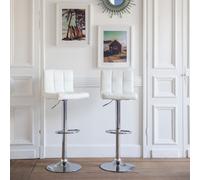 Lot de 2 tabourets de bar blanc mike