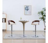 Lot de 2 Tabourets de Bar Chaises Bistrot Gris Foncé Tissu et Bois Courbé vidaXL