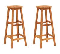 Lot de 2 Tabourets de Bar Chaises Bistrot Pub Bois d'Acacia Massif vidaXL
